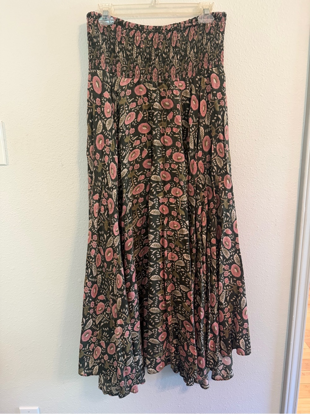Natural Life Wanderlust Palazzo Pant - Pink on Olive Size Large